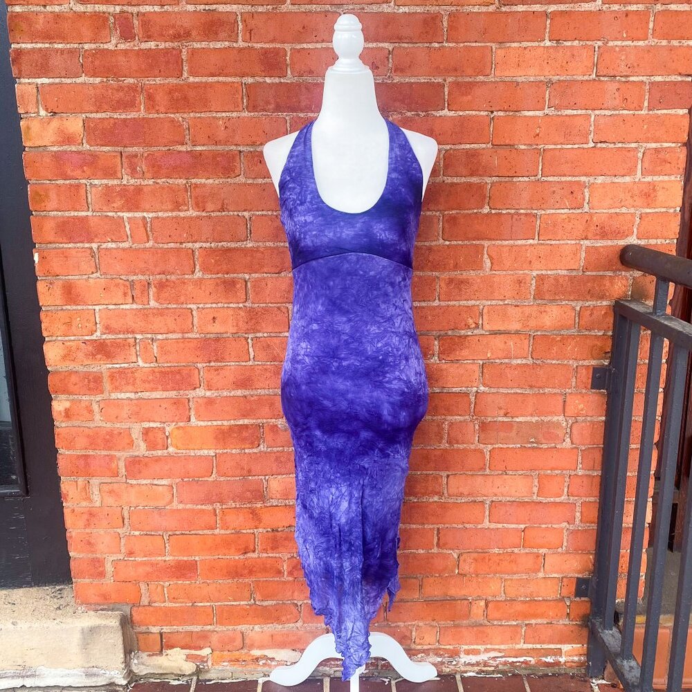 Y2K tie dye halter dress